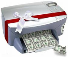 a printer printing money