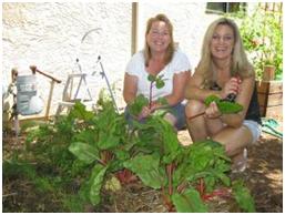 girls with their garden