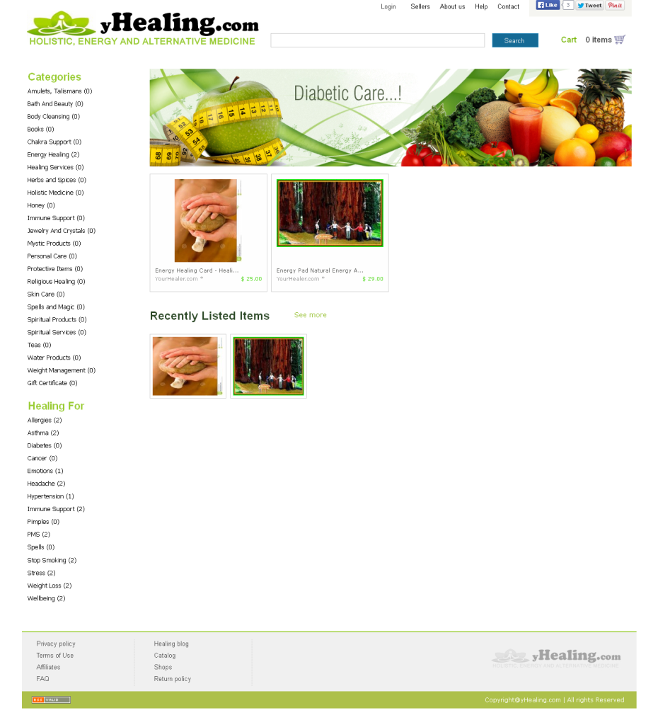 YHealing website screenshot