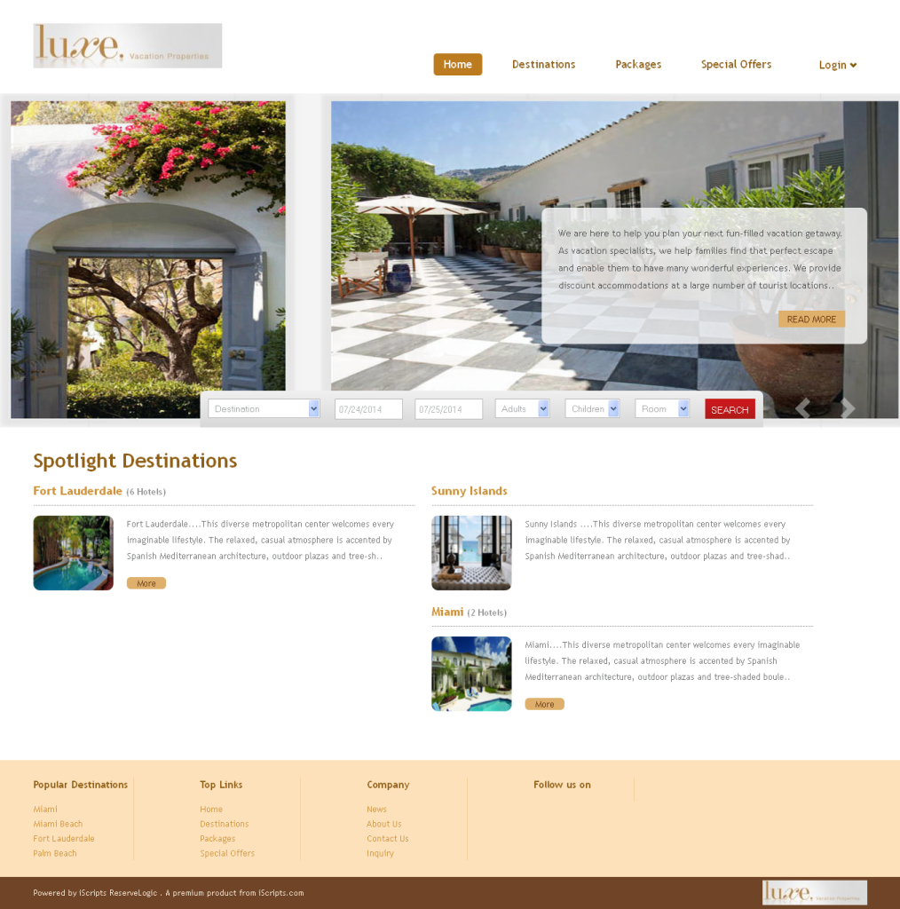 luxevacationproperties website