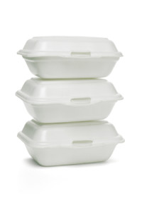 a set of 3 recycling takeout containers