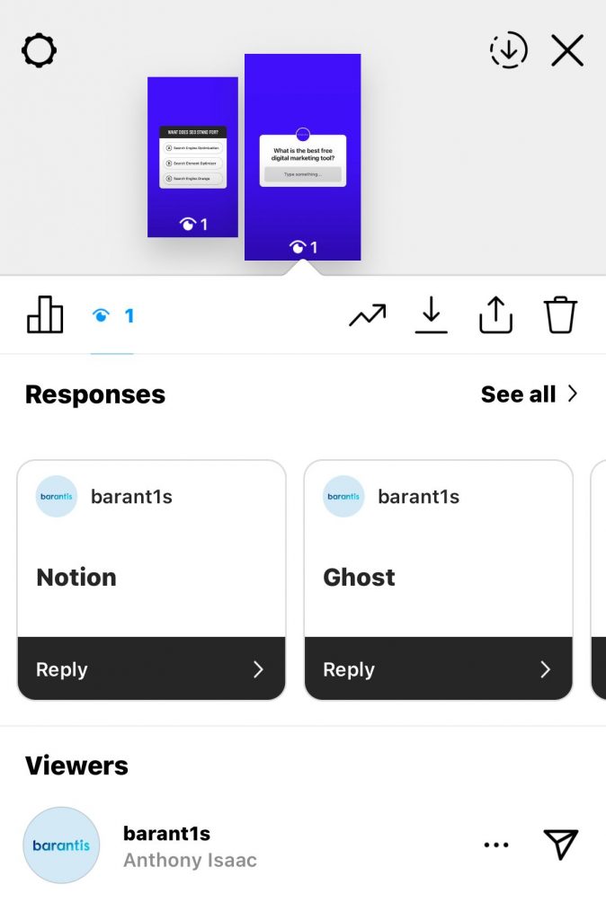 Instagram question answer SS