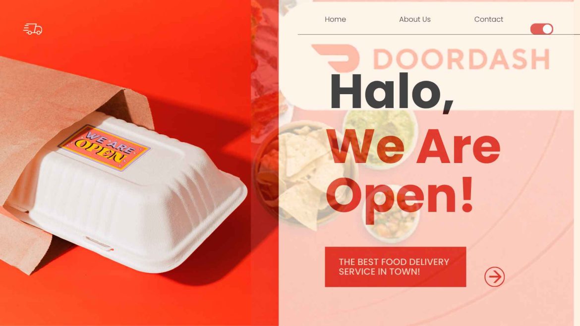 image showing image of food along with the text-we are open