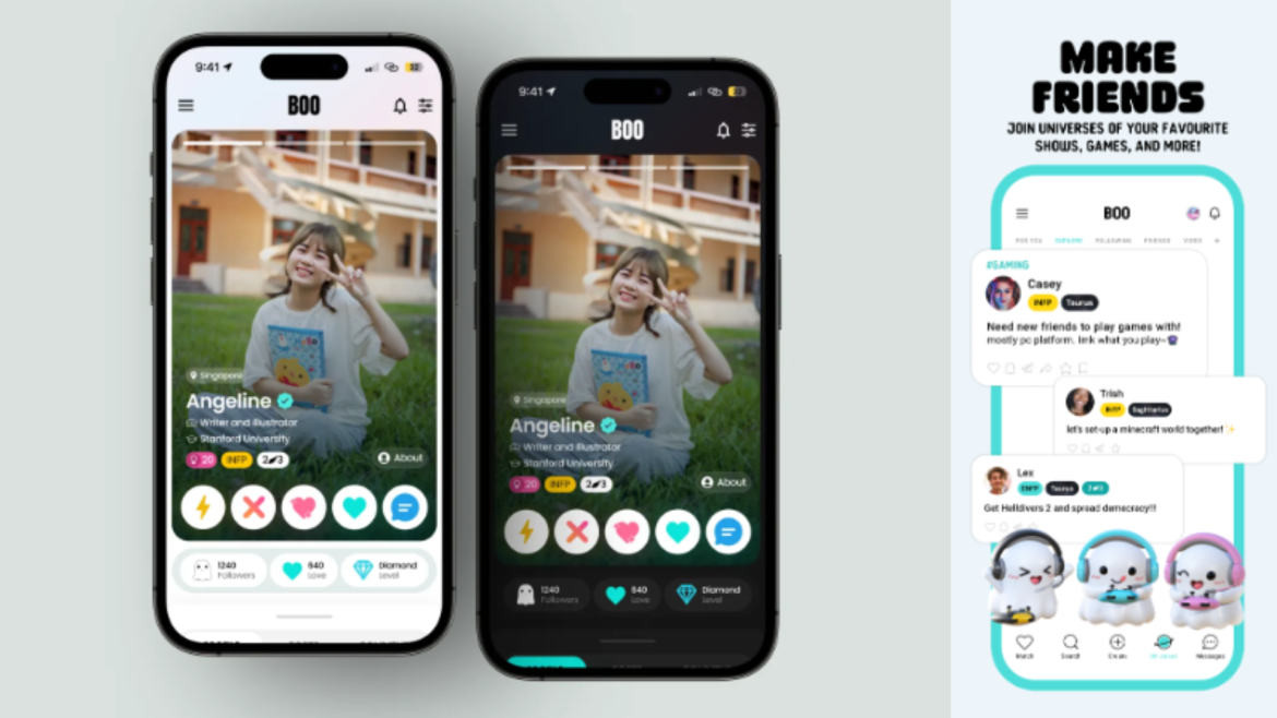 image showing ui of boo dating app