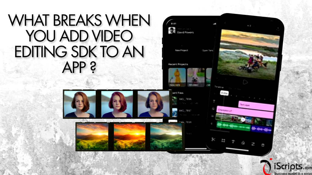 A smartphone editing photos